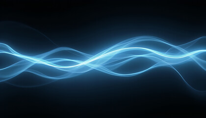 Electric Wave Serenity: Evocative illustration of glowing, electric waves, radiating with serene energy against a dark backdrop. Experience the calming flow.