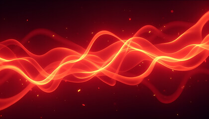 Obraz premium Fiery Energy Waves: Dynamic abstract design showcasing radiant, undulating energy waves in shades of fiery red, perfect for representing power, motion, and digital flow. 