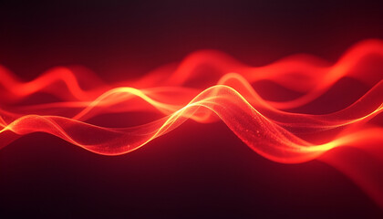 Fototapeta premium Ethereal Energy Flow: An abstract digital artwork captures the dynamic essence of energy, depicted through flowing, luminous lines against a gradient, evoking movement, vibrancy.
