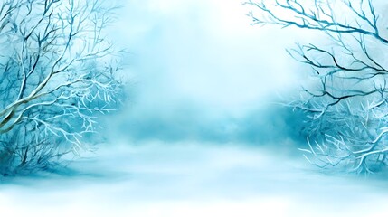 Serene Winter Landscape Watercolor Painting - Watercolor art