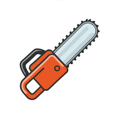 Modern Chainsaw Graphic Vector Illustration.