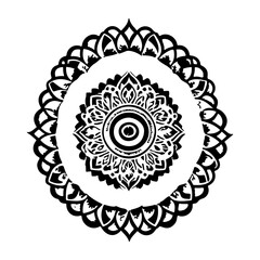 Intricate Floral Mandala Pattern in Black and White
