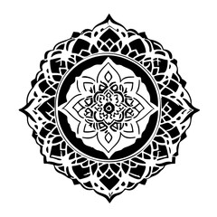 Ornamental Mandala Pattern with a Floral Motif