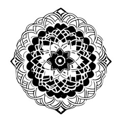 Monochrome Ornamental Mandala Vector Illustration