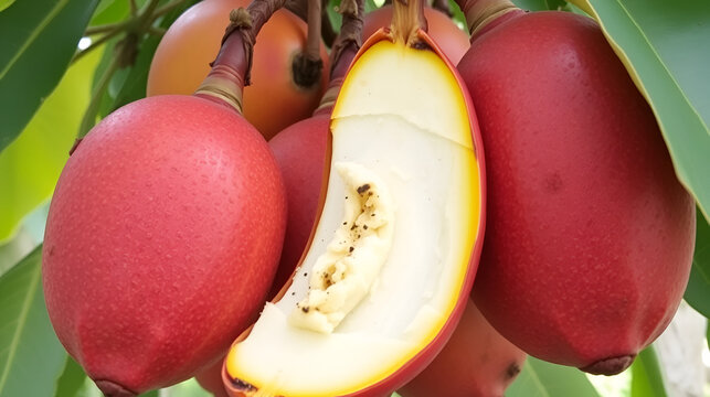 Fresh ripe peeled quenepa fruit - Melicoccus bijugatus