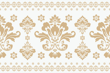 Elegant Seamless Damask Pattern &ndash; Vintage Ornamental Floral Background for Luxury Design and Home Decor