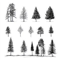 Obraz premium set of trees vector