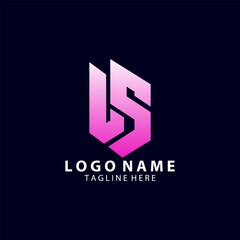 Fototapeta premium initial LS trendy abstract logo design vector