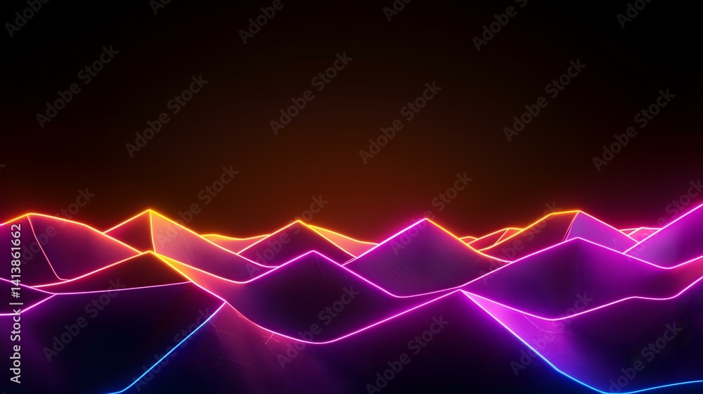 Aufkleber the image contains a dark background with a series of undulating hills or mountains outlined in brig