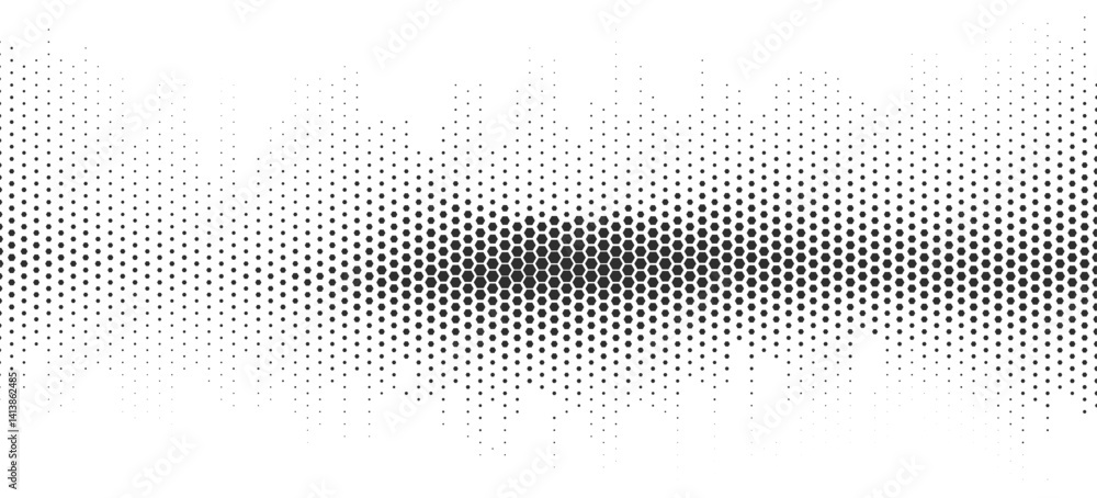 Aufkleber futuristic pattern of black hexagons on white backdrop for business or science background. abstract 