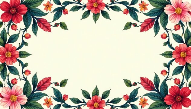 Elegant floral and leaf motifs form a sophisticated repeating design , surface pattern, botanical