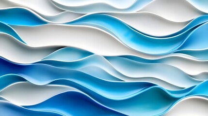 Obraz premium Abstract Blue & White Wave Background - Abstract backgrounds