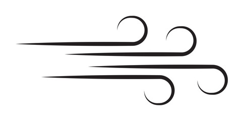 Wind blowing line icon. Windy, storm, breeze weather symbol. Swirl cloud for motion design.  Eps 10