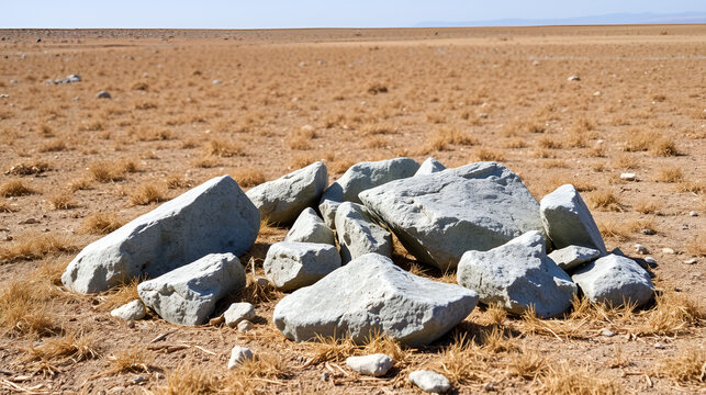 Rocks on a dry field