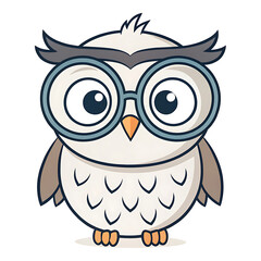 Fototapeta premium Whimsical Illustration of a Wise Owl Clipart in a Cheerful Style for Educational Purposes