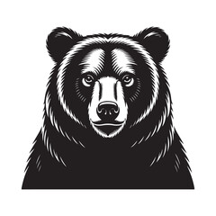 Bear face vector design, isolated on white background, bear vector illustration.