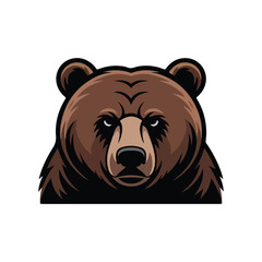 Bear face vector design, isolated on white background, bear vector illustration.
