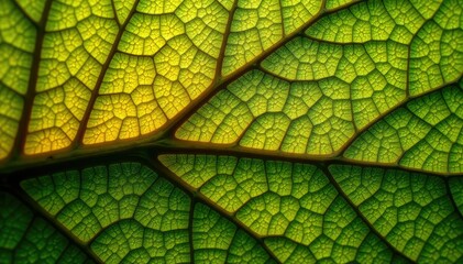 Intricate natural leaf vein structure exhibiting branching patterns , design, detail, botany