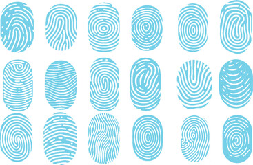 Big collection of fingerprints icon. Thumb Print illustration. Digital fingerprint, finger print fingerprint lock secure security vector icon.