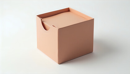 A mockup of A brown cardboard box on a white surface.