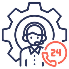 24 Hours Support Icon