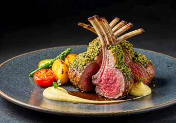Delicious Herb-Crusted Rack of Lamb with Roasted Vegetables