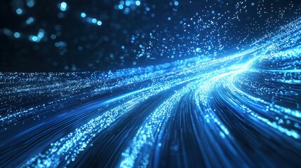 Obraz premium Data streams flowing between clouds in a virtual network.