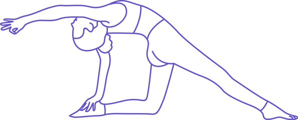 Yoga Poses Line Art Style Element
