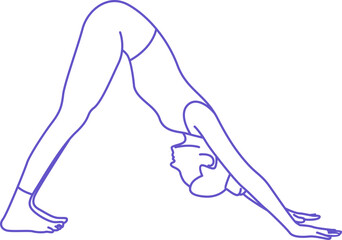 Yoga Poses Line Art Style Element