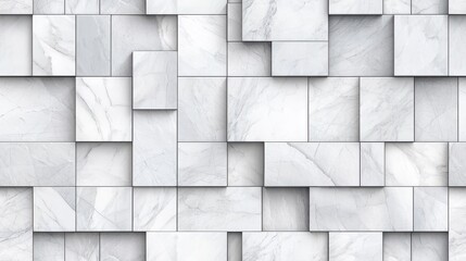 A seamless pattern of light gray marble tiles arranged in a contemporary design, showcasing varying shades and textures.