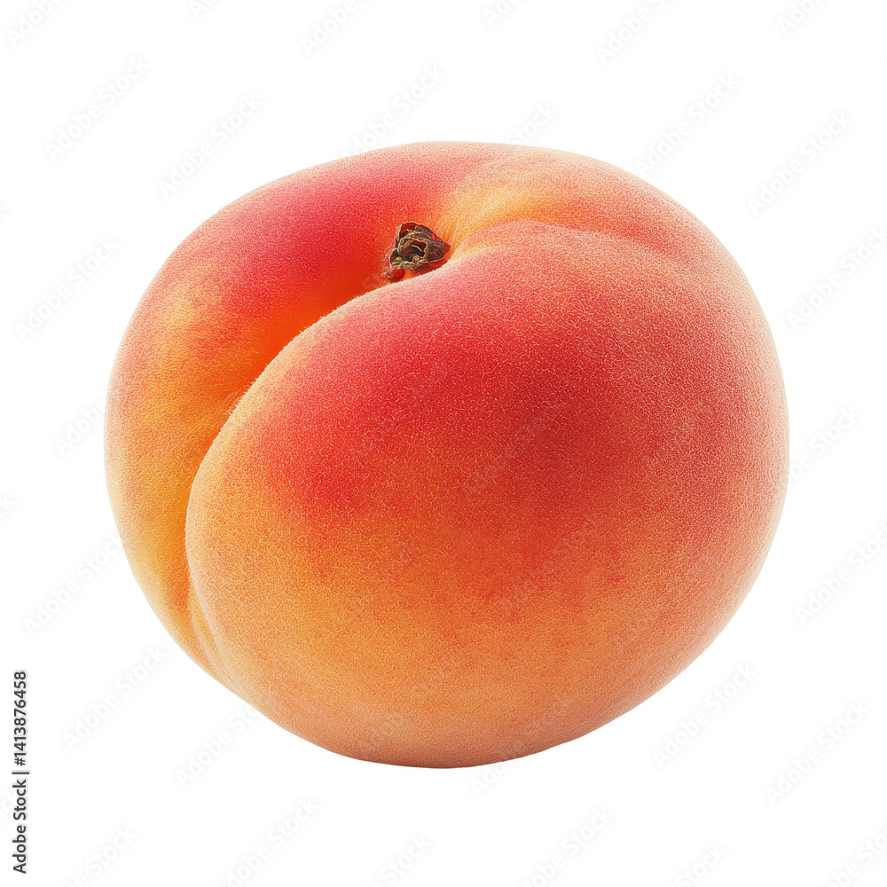 Poster fresh peach isolated on transparent background showcasing its vibrant color and smooth texture, peac