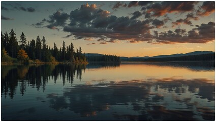 sunrise over the lake