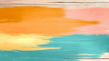 Obraz premium Abstract Horizontal Brushstrokes Painting in Warm and Cool Tones