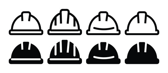 Helmet icons set. Construction helmet icon. Safety helmet. Vector illustration isolated on white background
