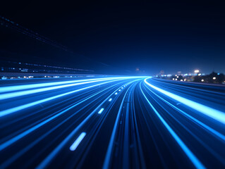 Fototapeta premium High speed technology concept background, light abstract background, image of speed movement on the road