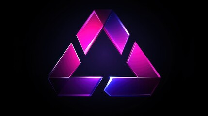 Abstract, vibrant, triangular logo