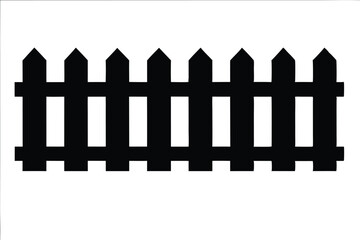 wooden fence black silhouette vector, fence  black symbol