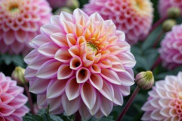Stunning Close-Up of Vibrant Dahlia Pinnata Flower in Full Bloom