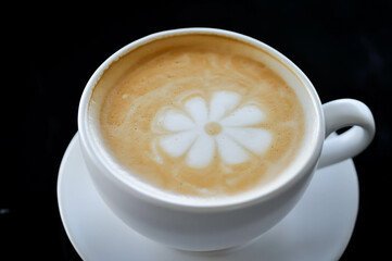 hot cofffee, cappuccino coffee or latte coffee or flat white coffee
