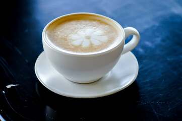 hot cofffee, cappuccino coffee or latte coffee or flat white coffee