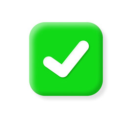 3d icon checkmark with green box