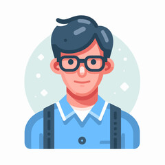 Software developer smiling against a simple background  