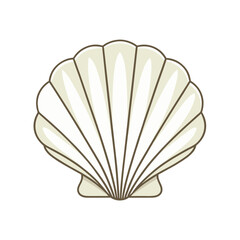 Scallop shell Vector art and illustration, Scallop silhouette