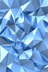 Fototapeta premium Abstract Light Blue Polygon Mesh Background with Smooth Reflections