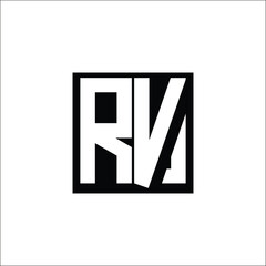 Fototapeta premium Modern Letter Combination Logo - Minimalistic Design