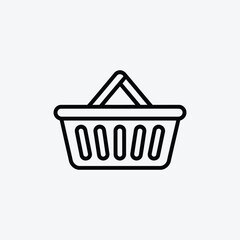  shopping basket icon Simple thin line logo 