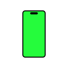 Smartphone with green screen vector illustration. phone device mockup for design and editing. ui app demonstration mockup	