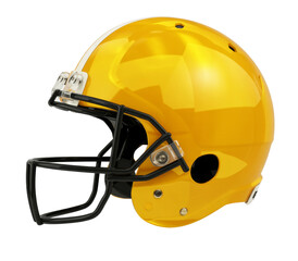 Fototapeta premium yellow football helmet isolated on white background
