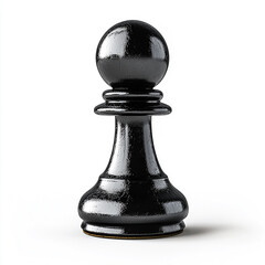 Single black chess pawn on a plain white background, representing strategy, competition, and games. Ideal for chess-related designs, tutorials, or educational purposes.

