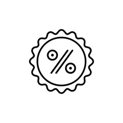 Discount percentage cost rate icon